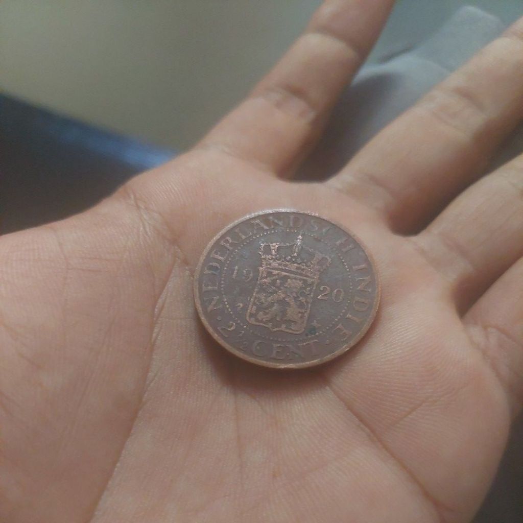 koin 2 1/2 cent tahun 1920 asli