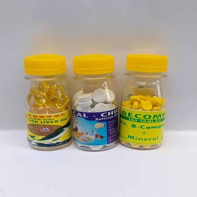MINYAK IKAN TUNG HAI SSA CALSIUM CAL CHICK BECOMP MULTIVITAMIN HEWAN