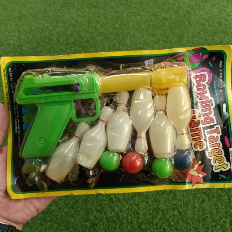Pistolan Bowling Target game _ Mainan abang² jadul