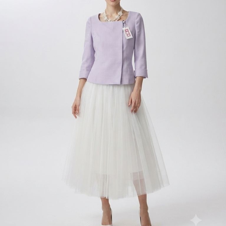 Crop Blazer lilac ungu purple size XS to S LD82 Blouse kancing samping