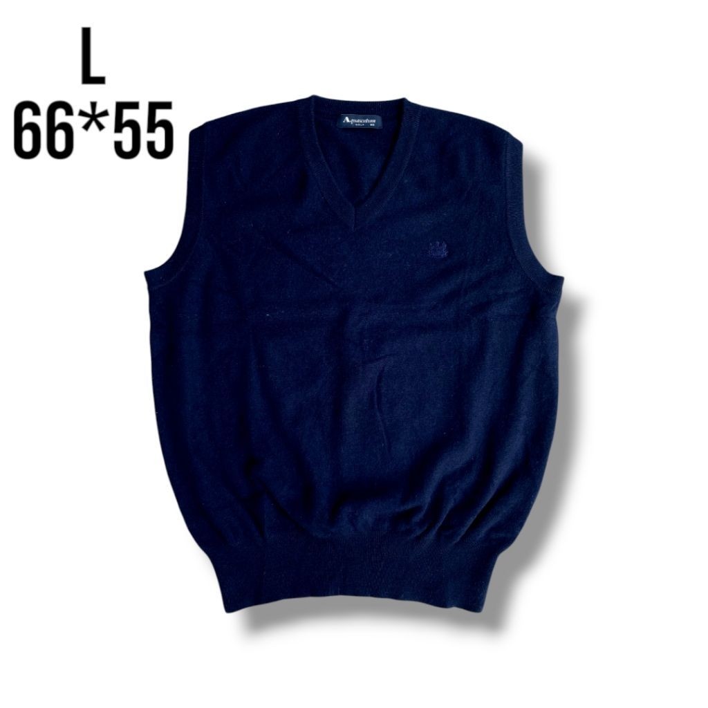 Knitvest Aquascutum Wool Navy Unisex