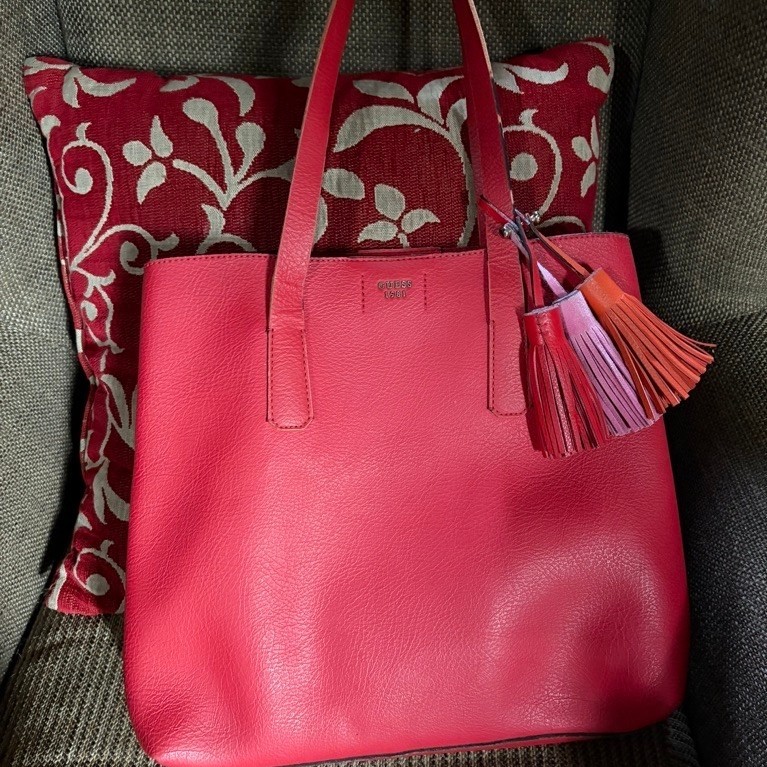 preloved tas guess totebag merah