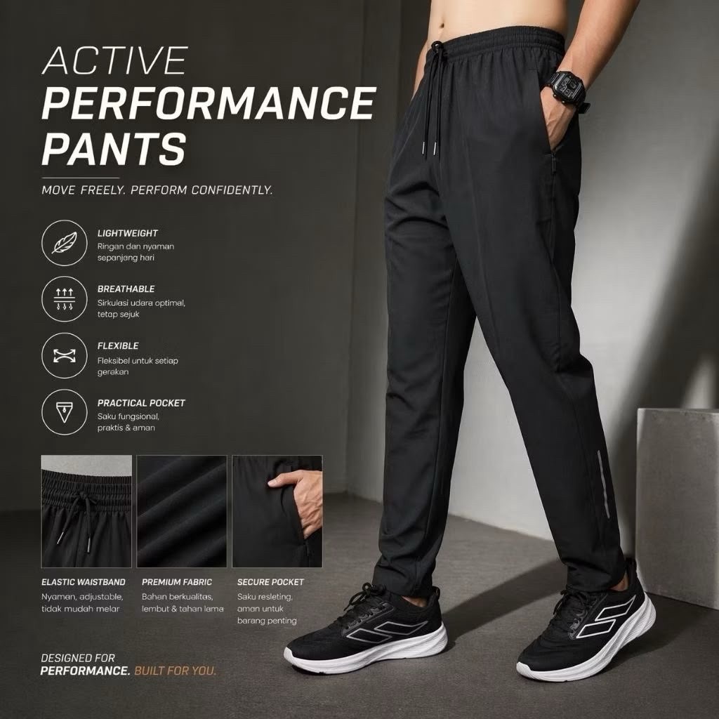 celana panjang parasut terbaru celana olahraga pria wanita senam gym fitness jogging lari