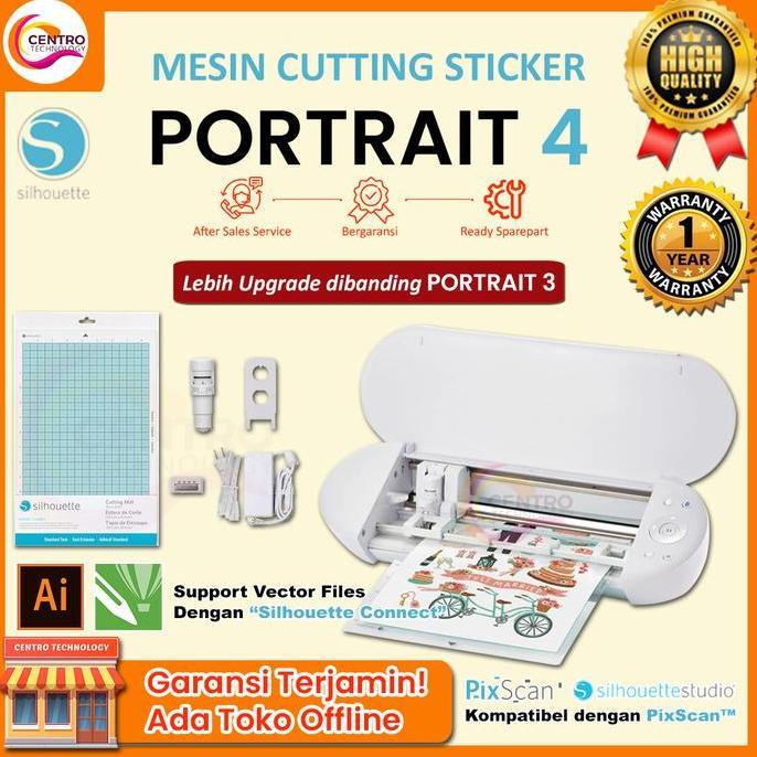Mesin Cutting Sticker Mini Silhouette Portrait 4 (Bisa Contour Cut) Ukuran A4