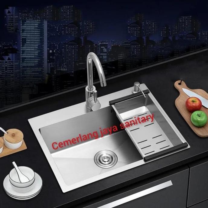 Kitchen Sink Stainless 6045 Paket Komplit/Zink Stainless 6045