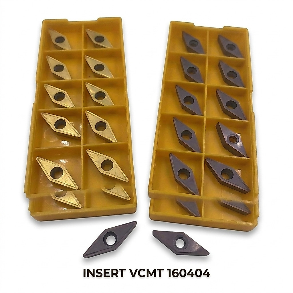 Insert Bubut VCMT 160404 Karbida Mata Pisau Bubut Internal Turning Alat Bubut Besi / Baja / Stainles