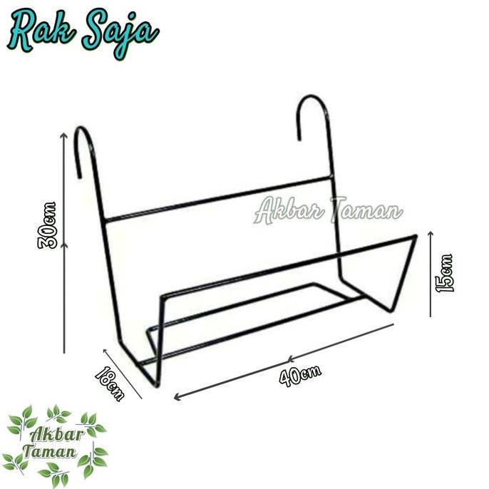Promo Satu Set Pot Gantungan Pot Bunga Besi Pagar Balkon Free Pot Diskon