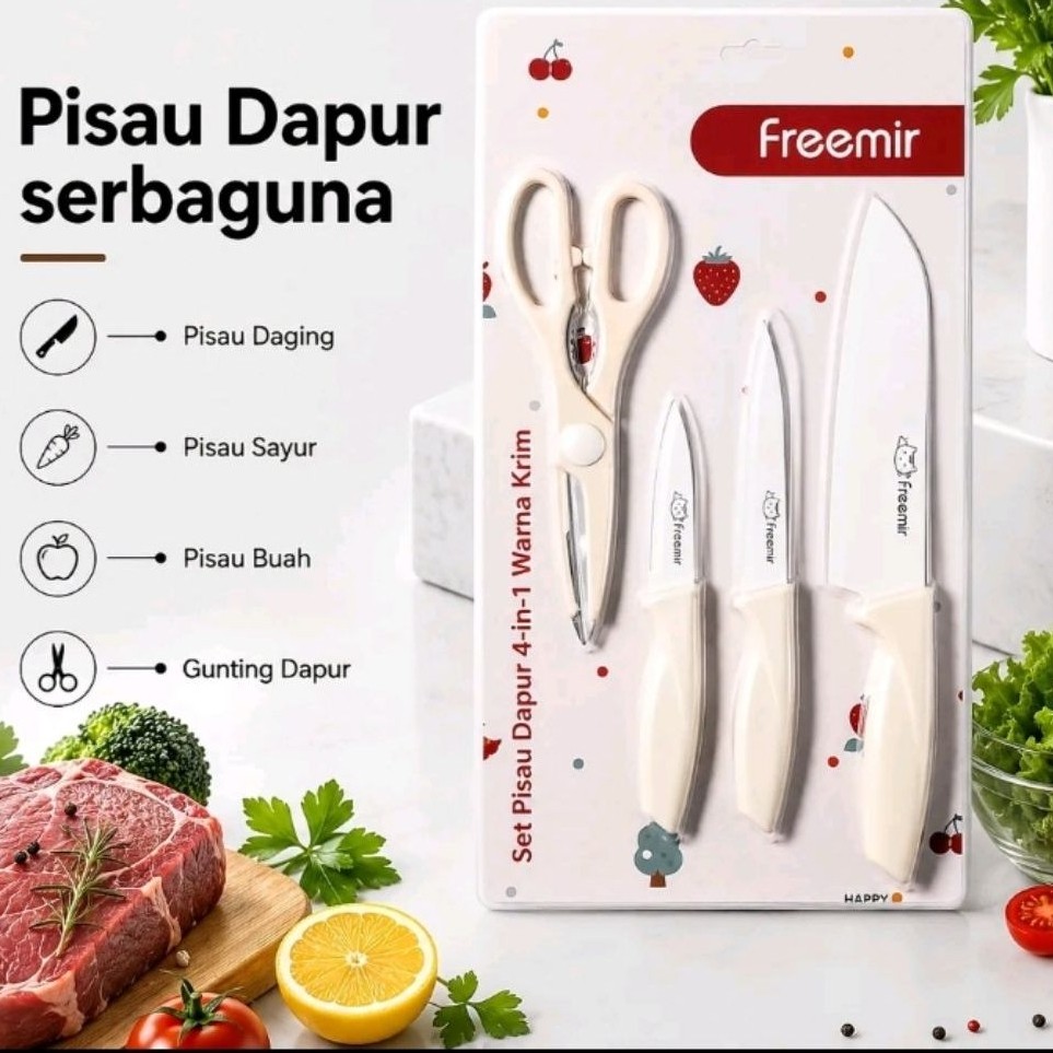 freemir pisau set pink premium pisau dapur serbaguna pisau daging