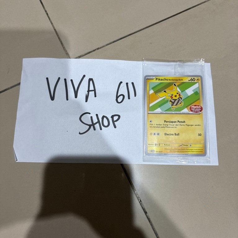 Pokemon Pikachu Berkemeja Batik Hijau V1 Sealed Segel