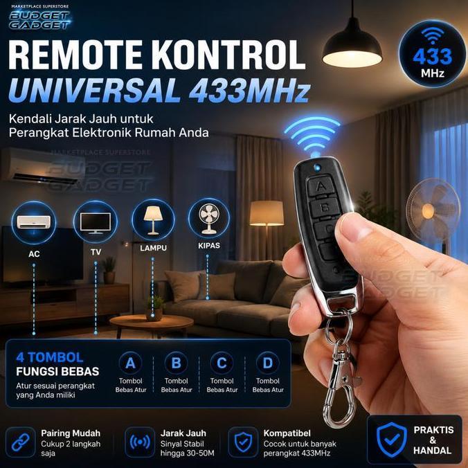 Lez Remot Kunci Mobil Universal Learning Programmable Frekuensi 433.92Mhz / 433 Mhz Remote Cadangan 