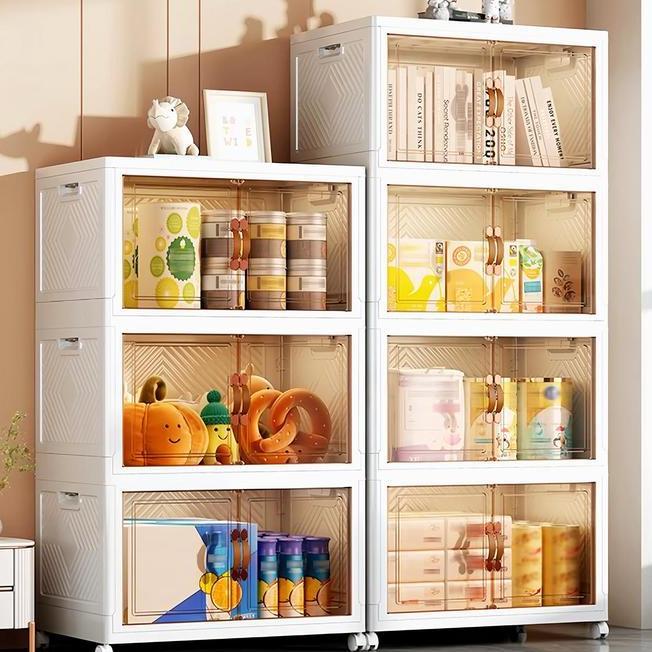 Lemari Plastik Susun Loker Plastik Storage Box Kotak Penyimpanan Rol Dapat Derakkan Box Storage Paka