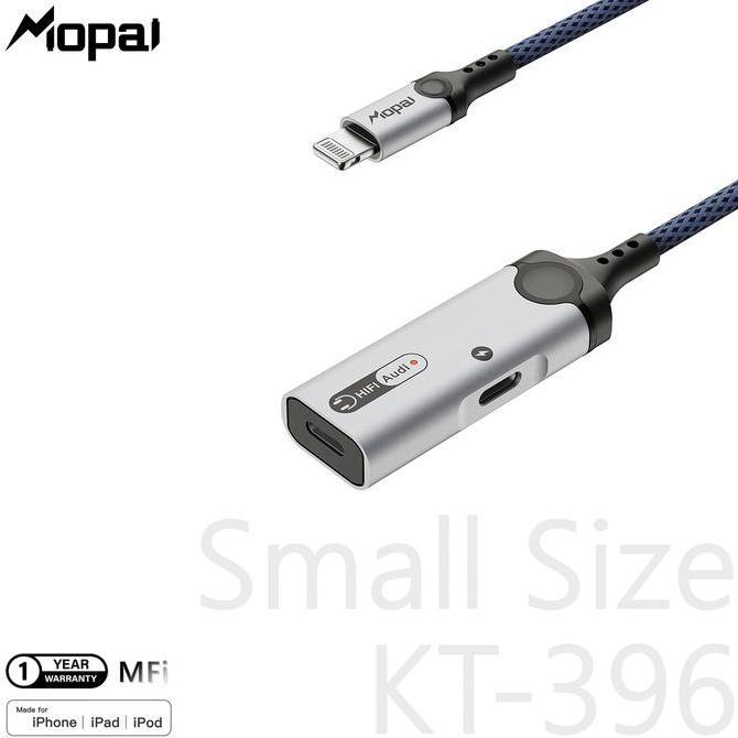 Mopai - Kt396 Splitter Iphone (Mfi) Lightning To Dual Lightning Support Charging Game Open Mic Ipad