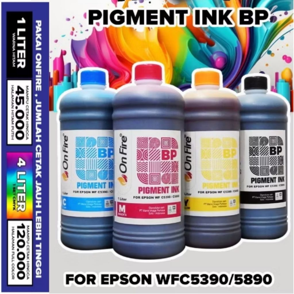 Tinta Onfire Pigment BP 1 Liter - Tinta Pigmen Onfire WF C5390 C5890 Anti Mampet