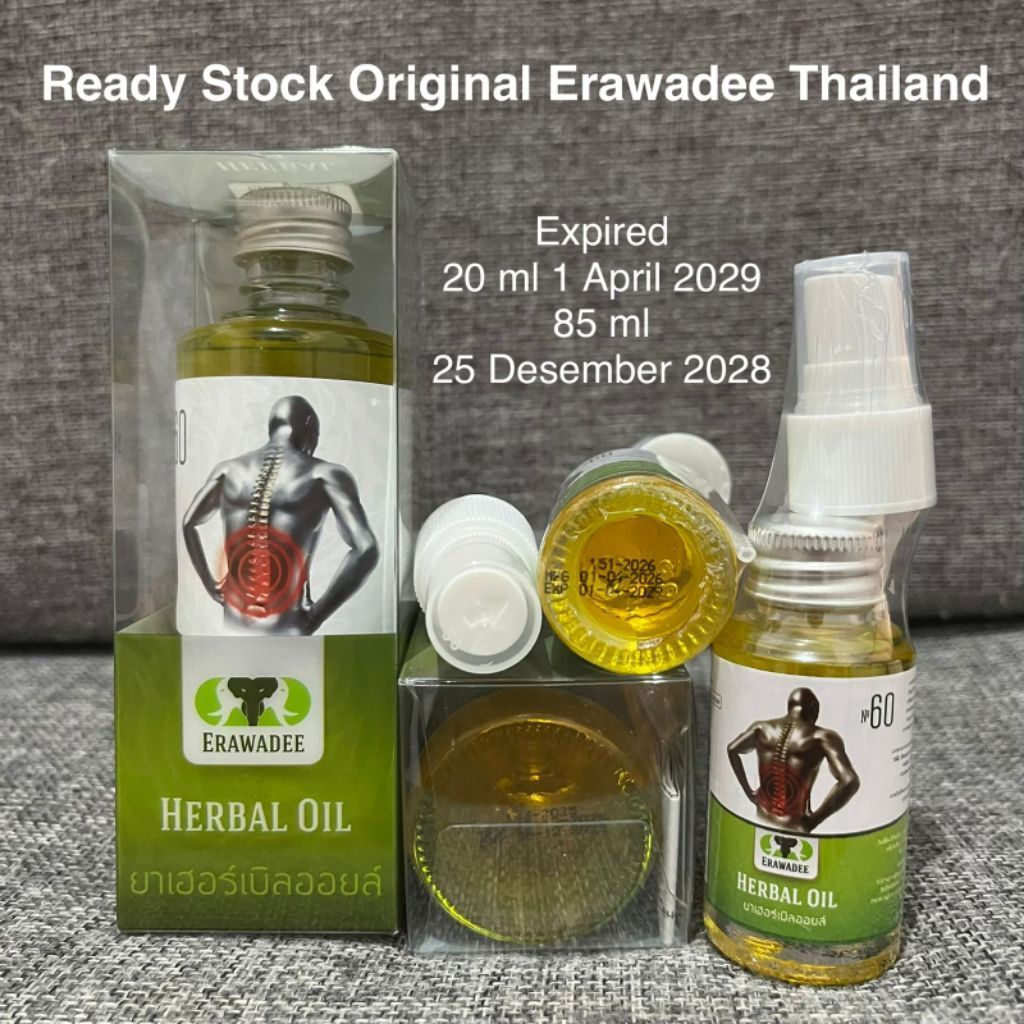 Erawadee 60 Herbal Oil Original Erawadee Thailand / Erawadee Herbal Spray No. 60 85 ml / 20 ml Origi