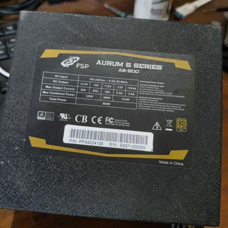Powes supply FSP Aurum 500watt pure gold+ gaming