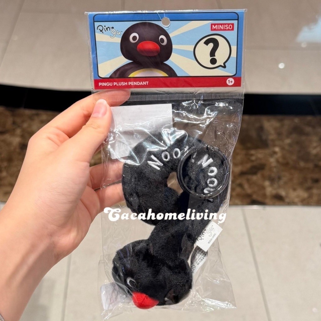 Miniso x Pingu - Gantungan Kunci Boneka / Ganci Boneka / Plush Keychain Pingu Question Mark Noot Noo