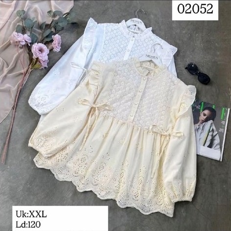 Atasan Katbol Nie Wen Putih XXL Ld 120