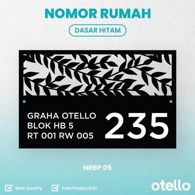 Otello Papan Rumah Custom Akrilik Laser Bolong Uv Nomor Rumah Kost House Number Exclusive