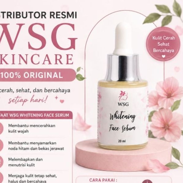 WSG WHITENING FACE SERUM BPOM/susah putih/serum pemutih