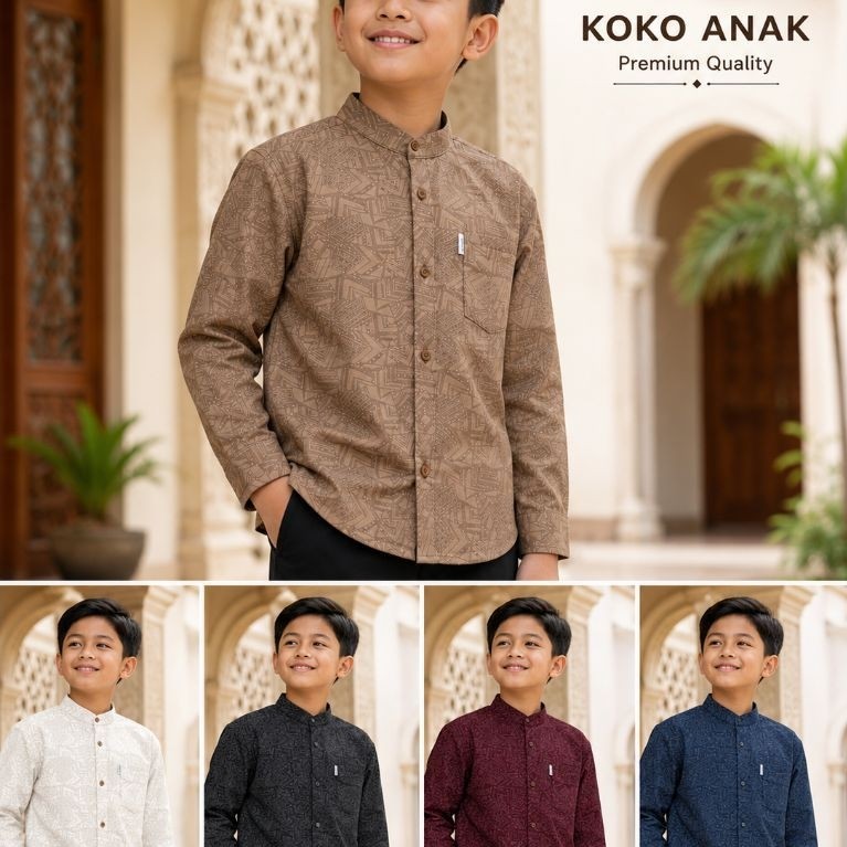 Kemeja Koko Pria Al Mubarok colection-Kemko Sultan Jaguar Cotton, Nyaman Dipakai Seharian