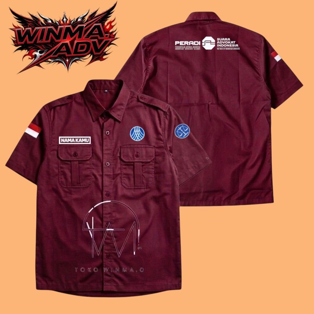 PDH ADVOKAT PERADI TERBARU 2026 - KEMEJA SERAGAM LENGAN PENDEK PERADI ADVOKAT DESAIN LOGO TERBARU 20
