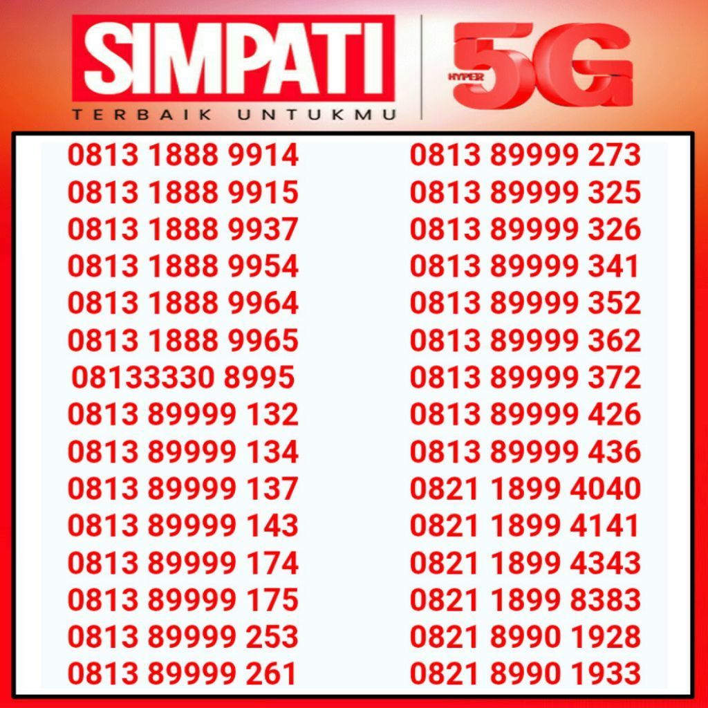 nomor cantik Telkomsel Simpati seri 899 prabayar 1