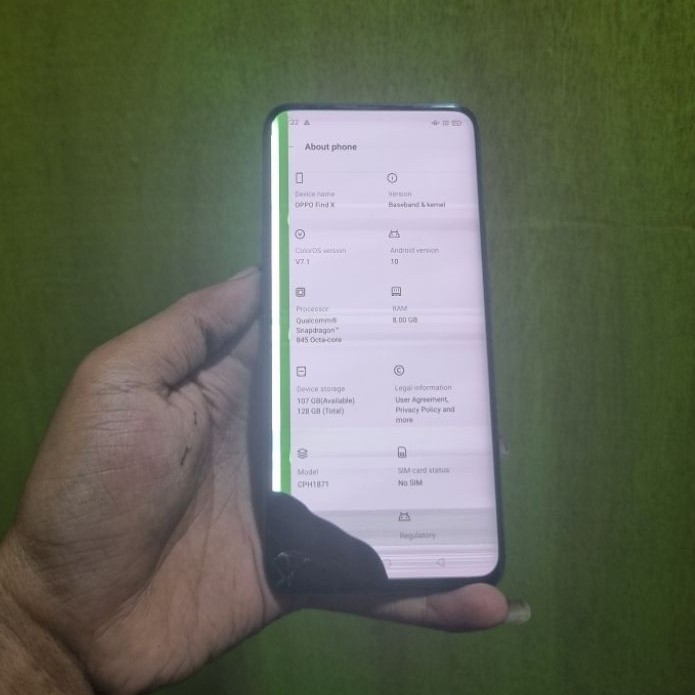 Handphone Second Oppo Find X Ram 8/128GB