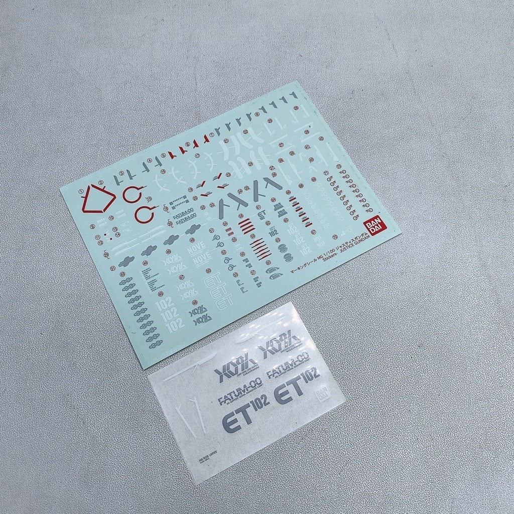 Bandai MG Gundam Justice Part Stiker