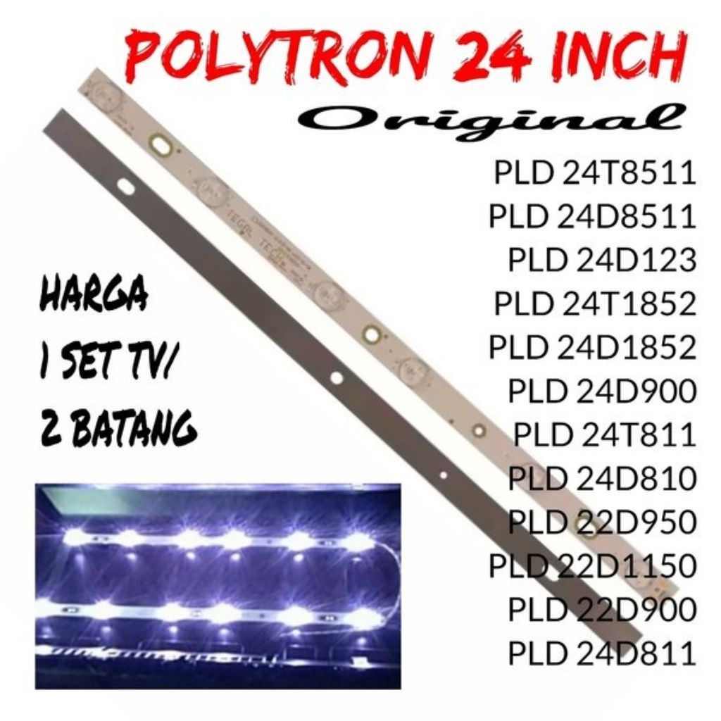 1 pcs Backlight LED TV Polytron 24 Inch Original PLD 24T8511 PLD 24D8511 PLD 24D123