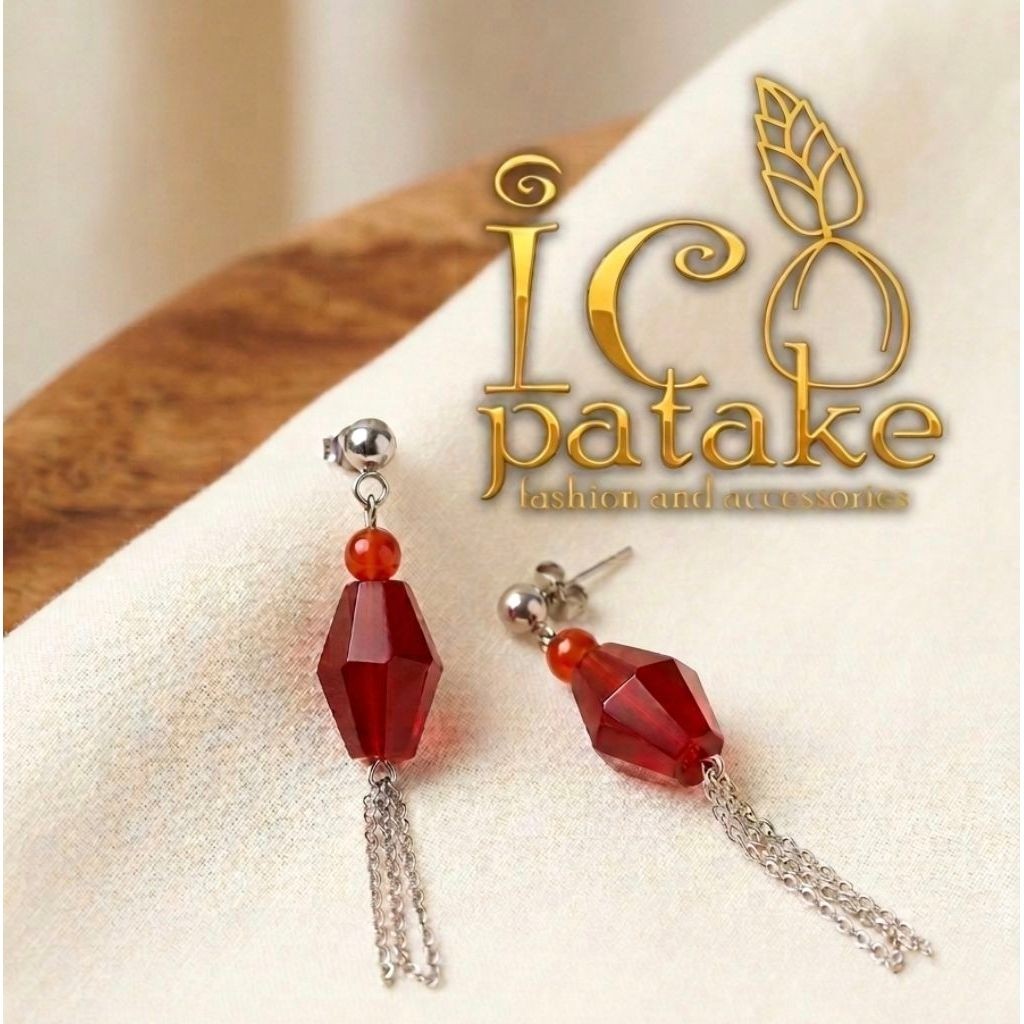 Anting Lilis Lamiang Dayak - Batu Manau Asli