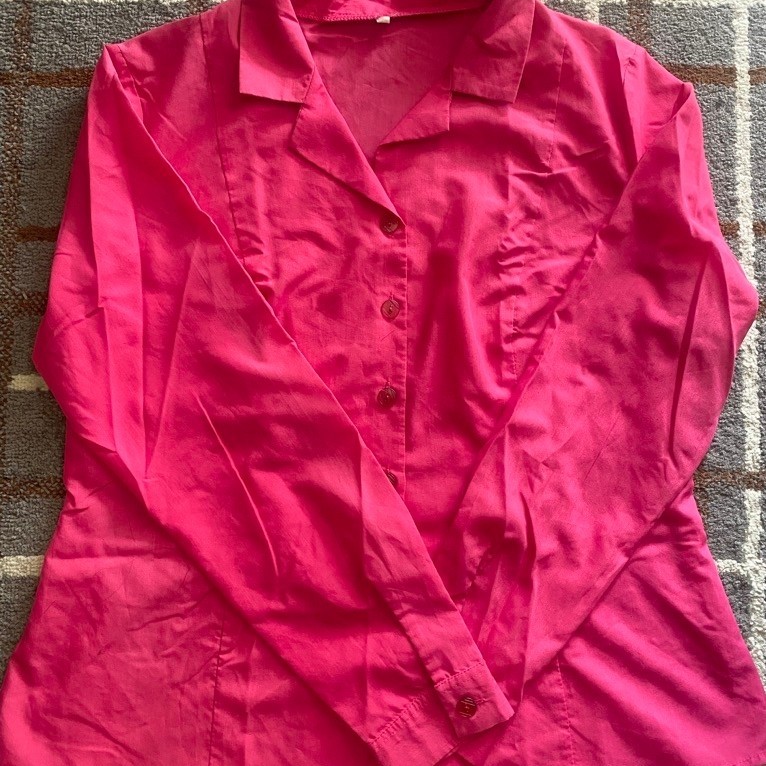Kemeja Wanita Lengan Panjang Pink Fuchsia