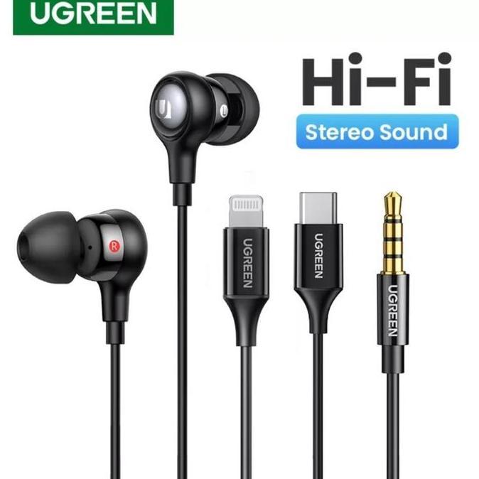 Earphone Ugreen Audio Mic Stereo Hifi Aux 3.5Mm / Usb C/ Lightning Mfi