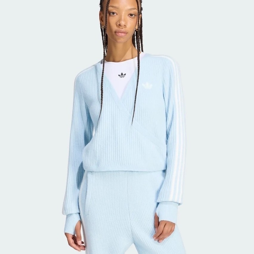 [DP PRE ORDER WAJIB BACA DESKRIPSI PRODUK] KNIT WRAP AROUND CARDIGAN JENNIE X ADIDAS BLACKPINK OFFIC