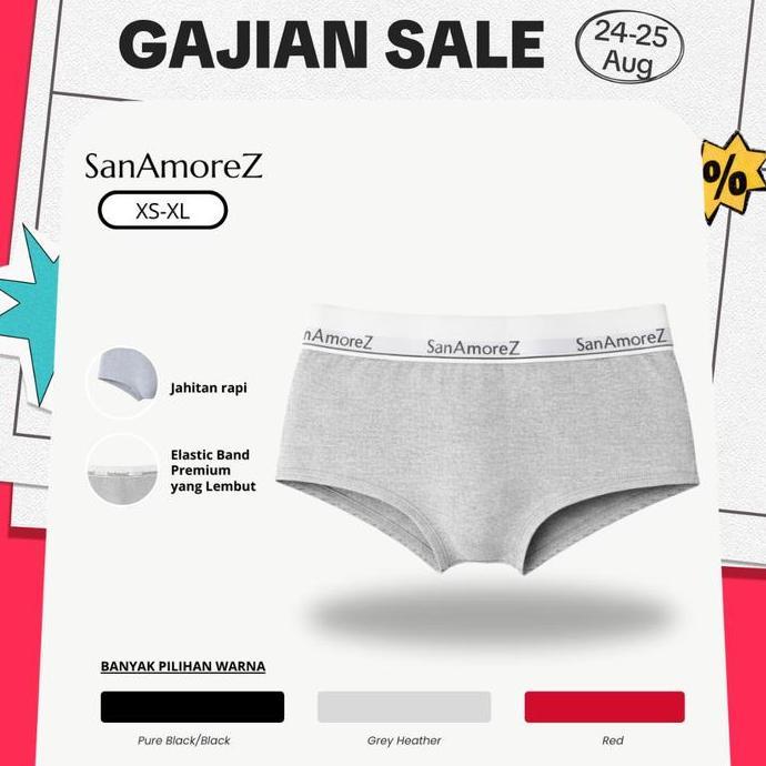 Sanamorez | Women Boyshorts Panty / Celana Dalam Wanita - Cotton | Size Xs - Xl | Mid Waist | Lily B
