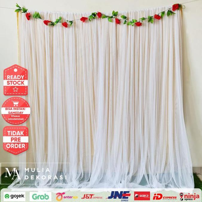 Backdrop Kain Lamaran Decoration Background 3m Abutai Tile