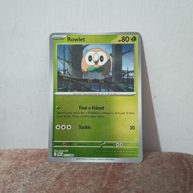 Kartu pokemon TCG English original holo mirror (rowlet)