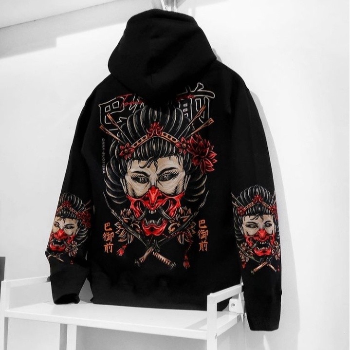 Hoodie Pria Distro Jaket Jepang Memphis Origins Tomoe Gozen Sweater