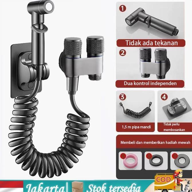 SUS304 Tahan Karat 1 Set Jet Shower Closet Jet Shower Kamar Mandi Kran Jet Shower Closet Shower Jet 