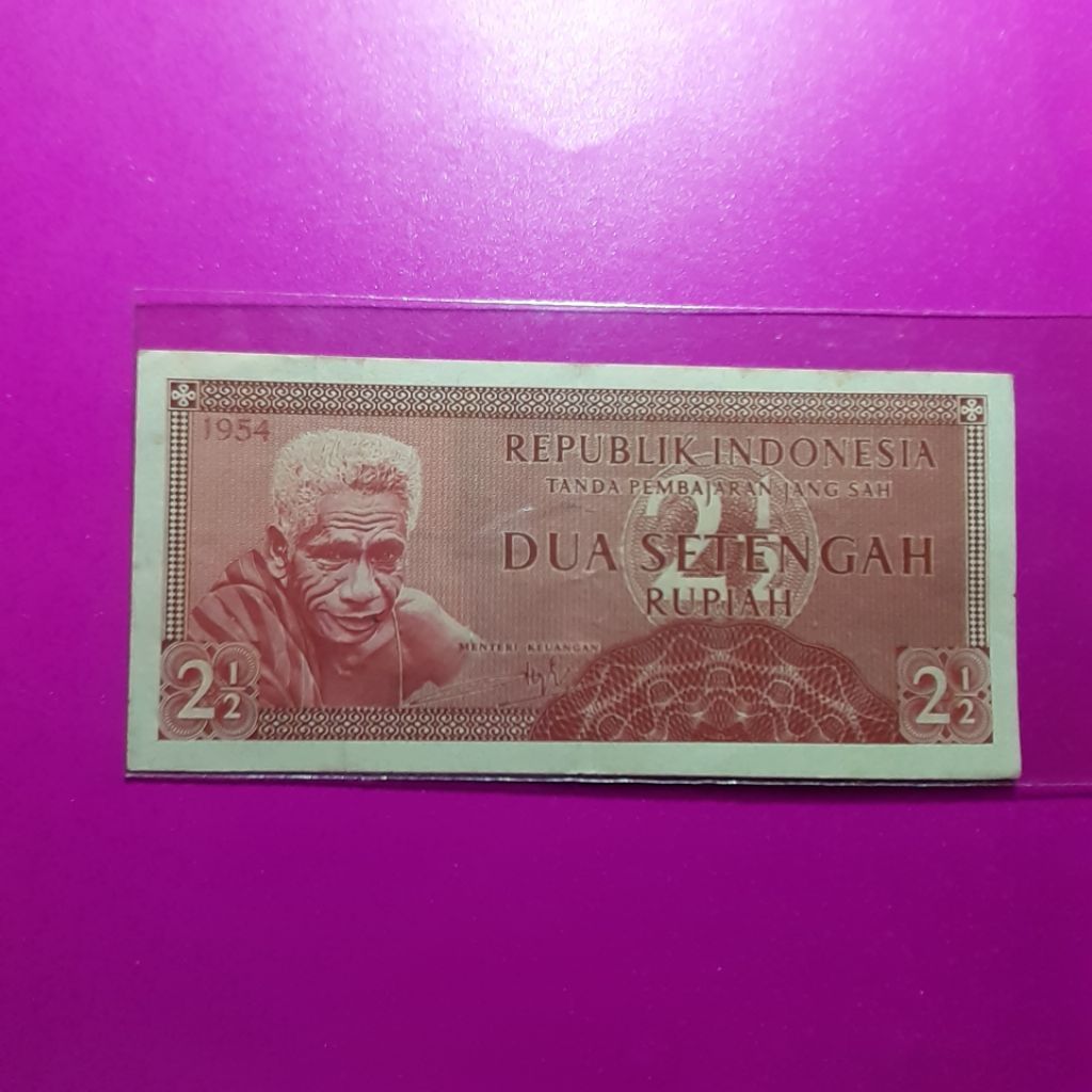 uang kuno 2.5 rupiah suku bangsa 1954
