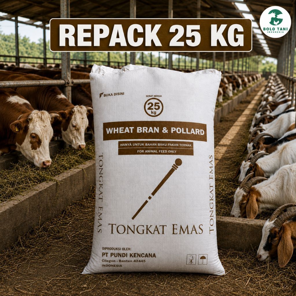 POLLARD TONGKAT EMAS - REPACK 25 KG - POLAR TONGKAT EMAS - POLAR PAKAN SAPI - POLAR PAKAN KAMBING