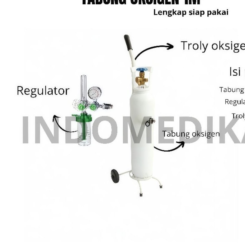 Tabung Oksigen 1m3 Lengkap