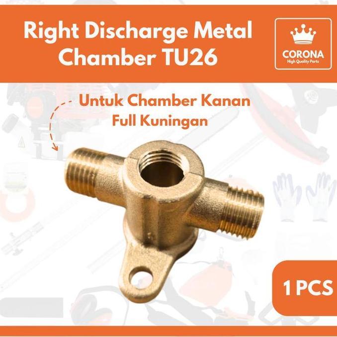 RIGHT DISCHARGE METAL NEW TU26 KUNINGAN DUDUKAN KANAN MODEL DRAT CHAMBER MESIN SPRAYER SEMPROT HAMA