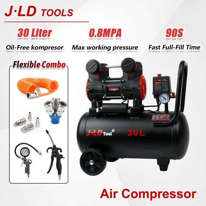 Jld Mesin Kompresor Angin 30L Kompresor Listrik Mini Lengkap 1100W Air Compressor 0.8Mpa Kompresor A