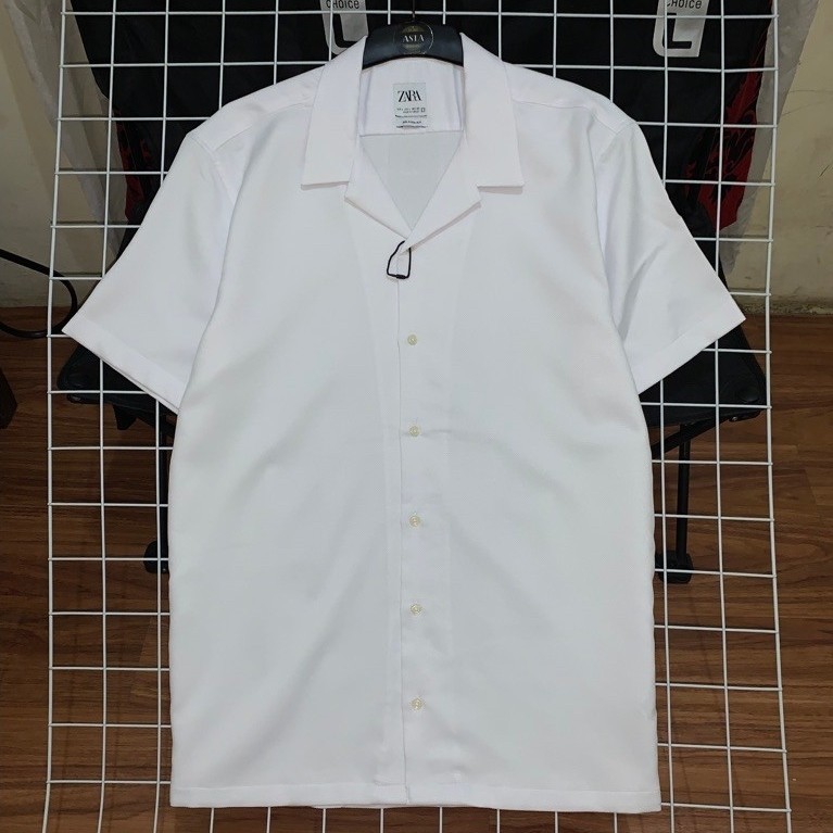 kemeja pria zara putih lengan pendek preloved