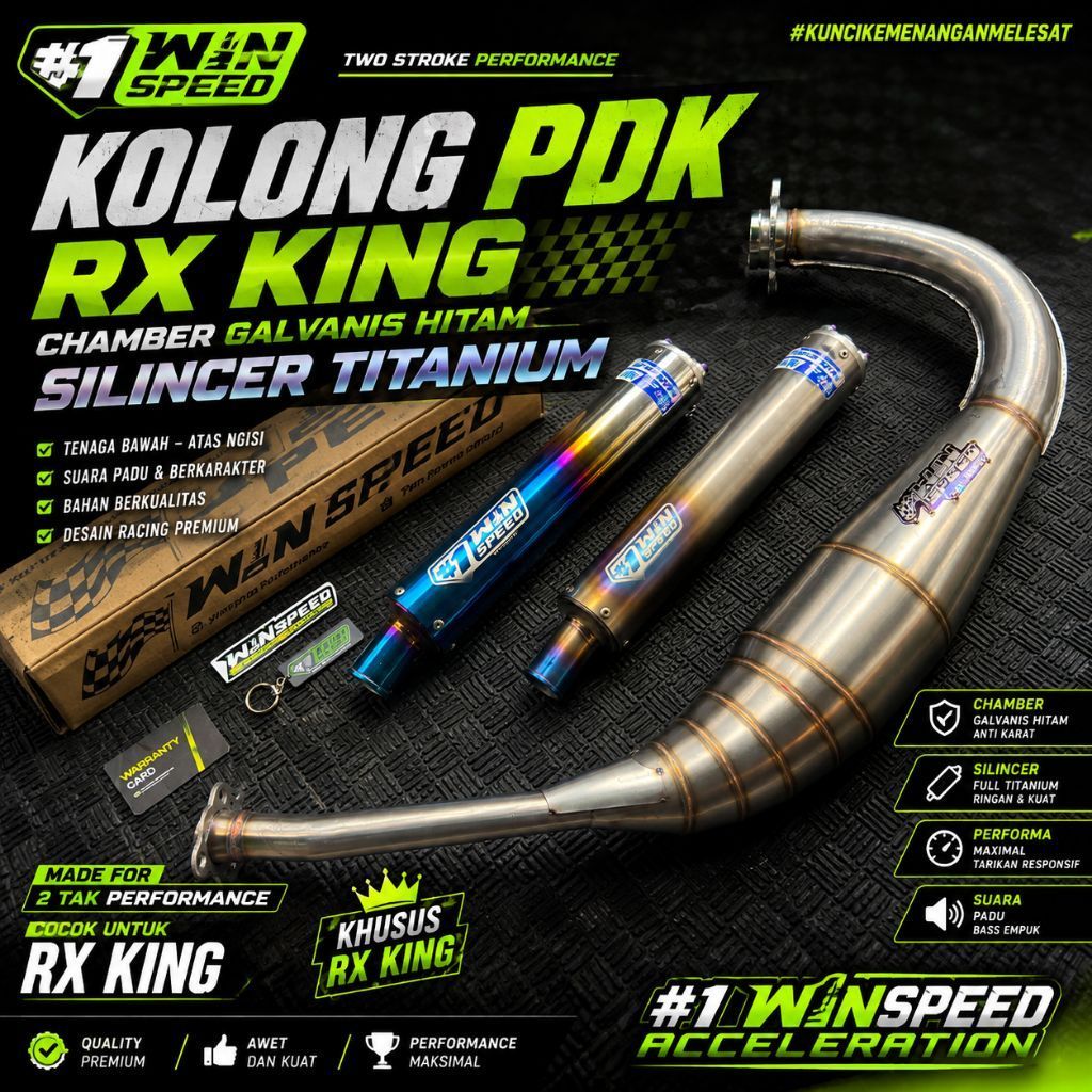 KNALPOT KOLONG PDK RX KING SILINCER TITANIUM ORIGINAL WINSPEED
