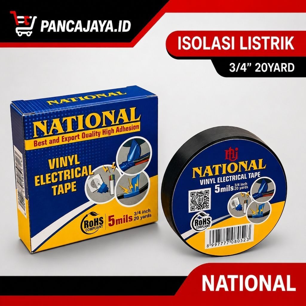 Isolasi National 20Yard, Isolasi Listrik National, Lakban Isolasi National, National Tape
