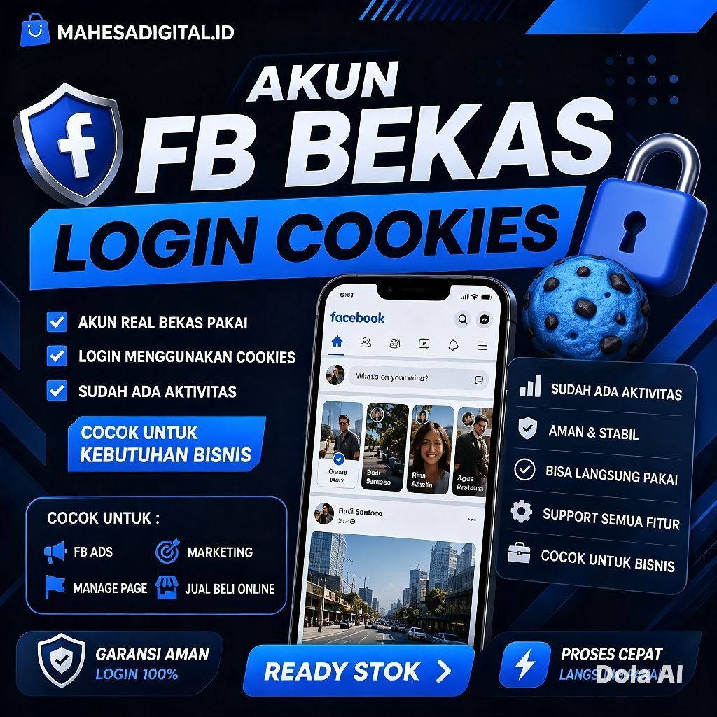 Akun FB Bekas Login Cookies - Siap Pakai Bergaransi | High Quality