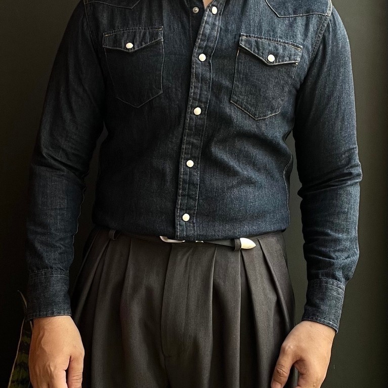 Western Denim Shirt by Unilo