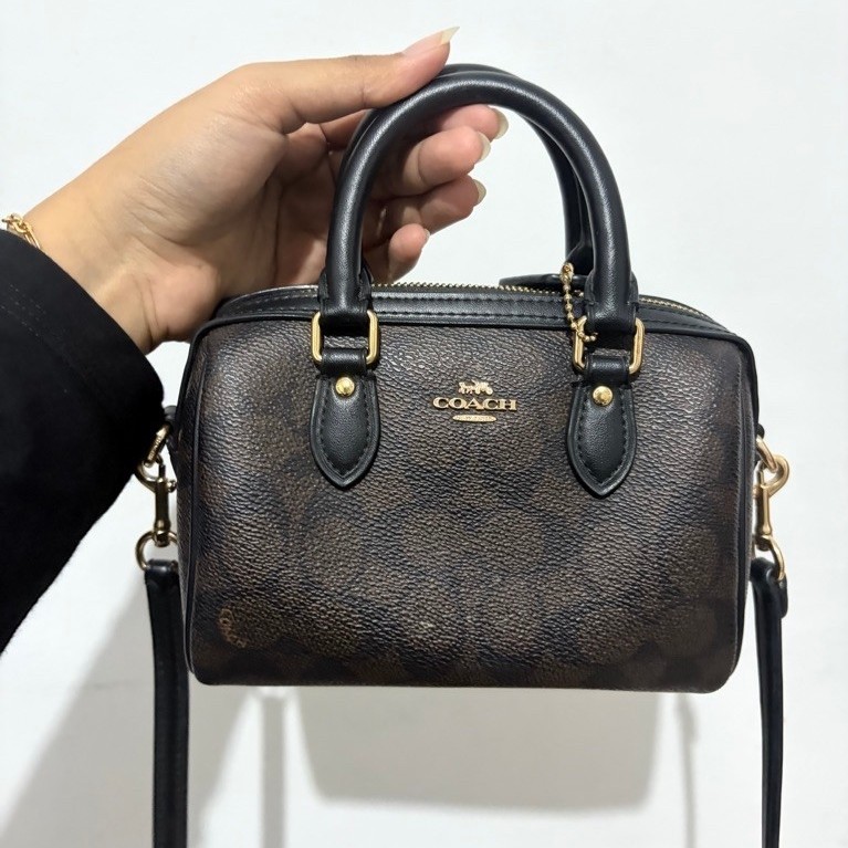 Coach Mini Rowan Crossbody Signature Canvas - Tas Selempang Wanita Pas Pengiriman Cepat