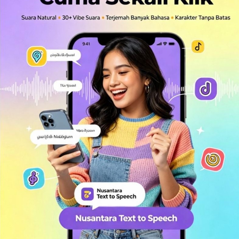 Nusantara Text to Speech berbasis AI Aplikasi Text to Speech Suara Natural Terjemah Banyak Bahasa su
